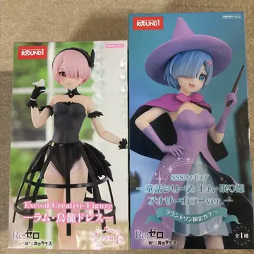 라무 렘 피규어 세트 라운드 원 한정판 미개봉