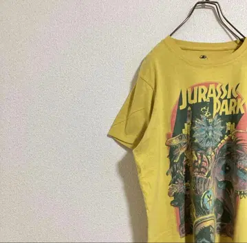 [ 인기 ] JURASSIC PARK 쥬라기 공원 T셔츠 노랑 L