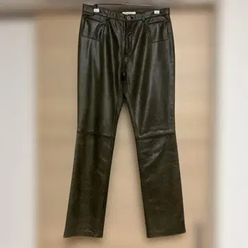 GOSSIP 올리브 그린 가죽 팬츠
