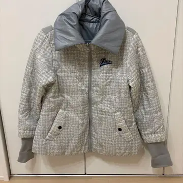 골프웨어 여성용 FILA 휠라 체크 무늬 리버서블 다운 자켓