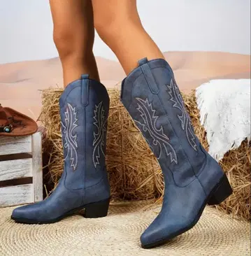 자수 장식 웨스턴 부츠