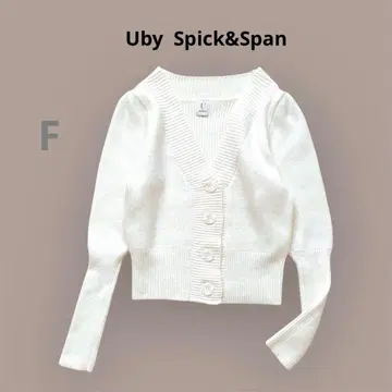 [ UbySpick&Span ] 여성용 숏 기장 가디건 화이트 F