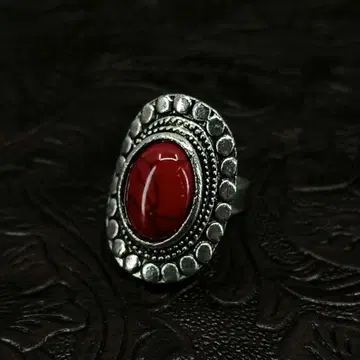 빈티지 실버 레드 레트로 앤티크 반지 12호