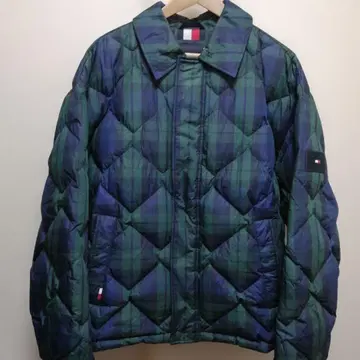 타미힐피거 다운 자켓 XL 체크 tommy