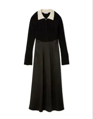 프레이 아이디 오픈 폴로 카라 니트 원피스 블랙