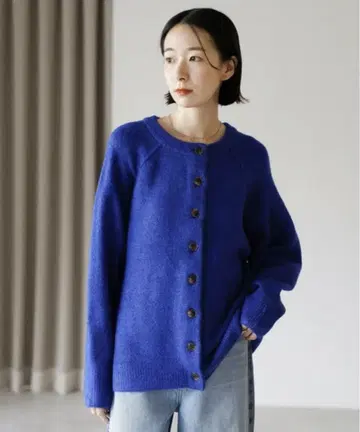 [새상품] 돌먼 슬리브 니트 가디건 블루 아우터 가디건