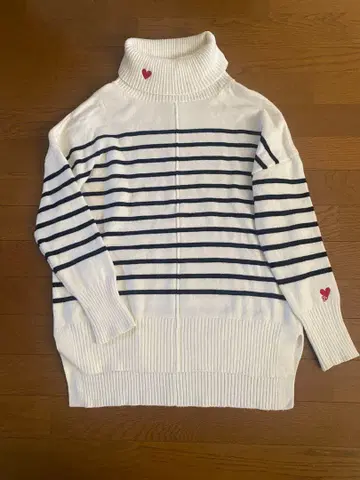 앤드러브 QVC &LOVE 터틀 보더 니트 S