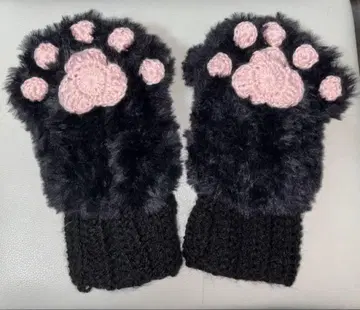 고양이 발 모양 퍼 장갑
