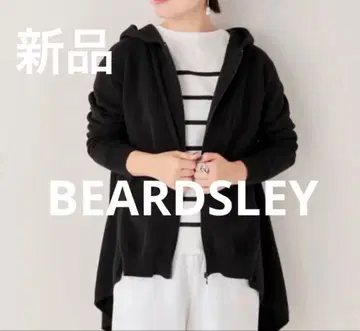 새상품 BEARDSLEY 우시로 플레어 니트 후드티 블랙