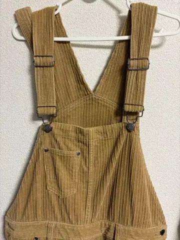 베이지 코듀로이 오버롤