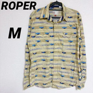 ROPER 긴팔 셔츠 [ M ] 베이지 남성용 보타니컬 해외 구제 의류