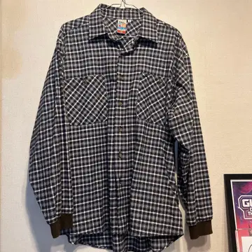 MALL 체크 무늬 긴팔 플란넬 셔츠 M
