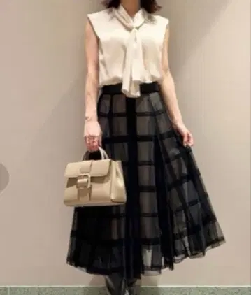 플로키 체크 샤샤 스커트