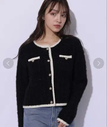 리란트레 샤이니 트위드 니트 자켓