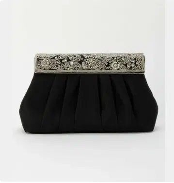 NOCTILUCA 비즈 자수 새틴 클러치백 숄더백 3way 블랙