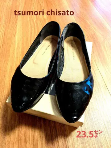 [ 츠모리치사토 ] 블랙 에나멜 펌프스