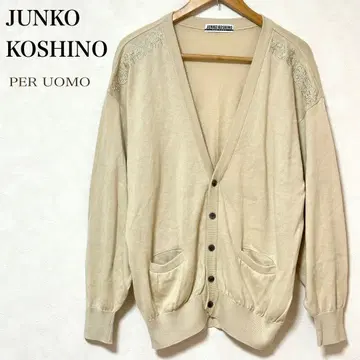 [코시노 준] 가디건 베이지 자수 캐주얼 면 100%