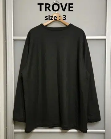 TROVE 긴팔 티셔츠 롱T 울 다크 그레이
