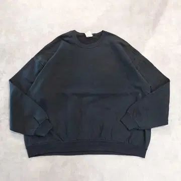 저지 맨투맨 구제 의류 90s 무지 3XL 블랙 16855