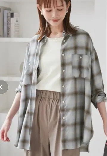 ROPE' PICNIC 온프레 체크 셔츠/UV 케어 38