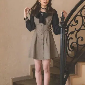 ROJITA 로지타 BIG 리본 배색 원피스