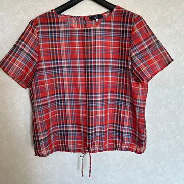 새상품급 Keith 반팔 셔츠 빨간색 계열 체크 42