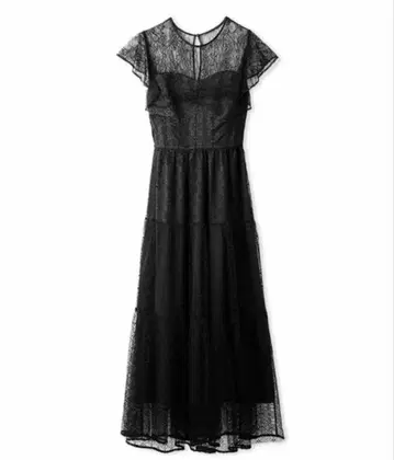 프레이 아이디 롱 레이스 원피스 블랙