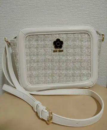 마리콴트 패딩 프레임 트위드 숄더 아이보리