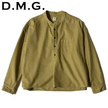 가을/겨울 도밍고 플란넬 스탠드 카라 셔츠 카키