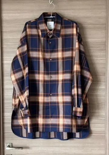 [ 새상품급 ] Lui's 루이스 로얄 체크 슬릿 빅 실루엣 셔츠