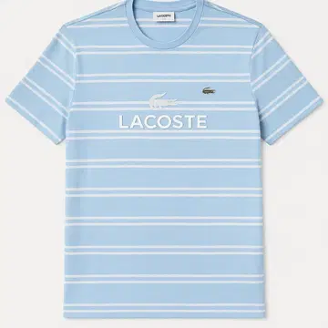 LACOSTE 스트라이프 T셔츠 M 사이즈 스카이블루