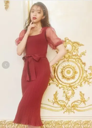 [미사용] MIIA 시어 머메이드 니트 원피스