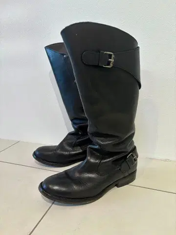 Disel Style Lab 가죽 롱 부츠 버클 포함