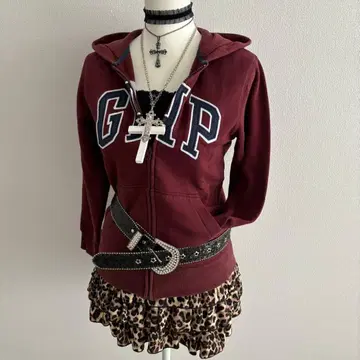 GAP 풀오버 후드티 후디 버건디 와인 레드 y2k