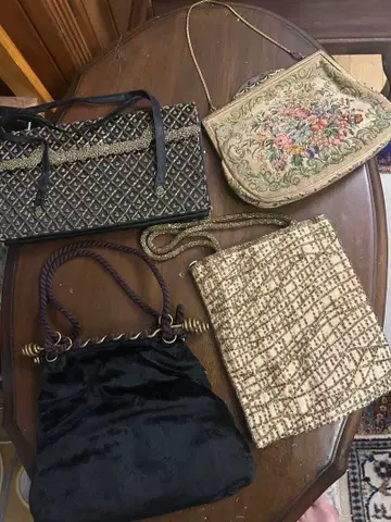 영국 앤티크 파티 백 세트 (비즈 자수)