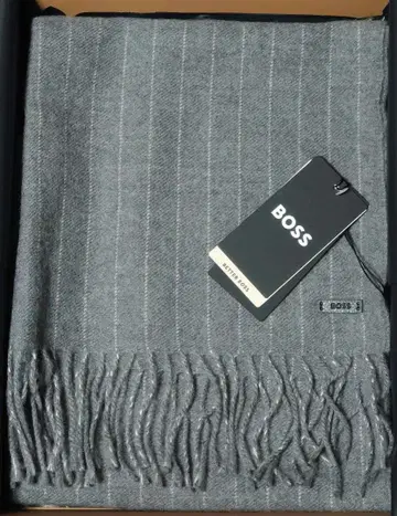 [ 미사용 새상품 ] HUGO BOSS 휴고보스 울 머플러 그레이