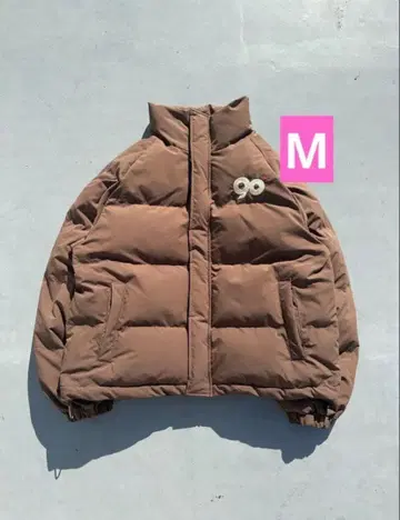 9090 로고 리치 퍼퍼 재킷 브라운 M