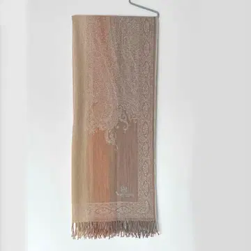 새상품급! Aqascutum 대형 스톨 숄 무릎 담요 오렌지 브라운 계열