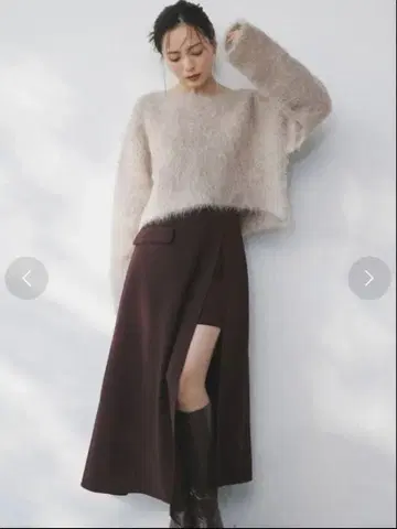 anuans 수리 알파카 숏 니트 풀오버 ( BEIGE )