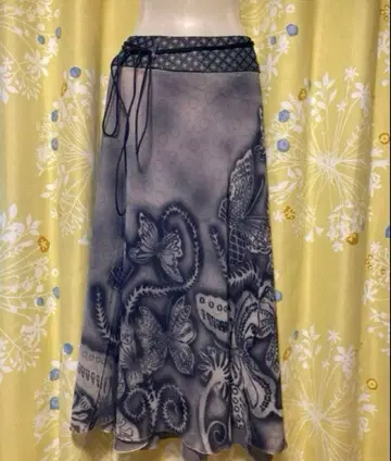 요칸 yokang 랩 스커트 롱 스커트 그런지 에스닉