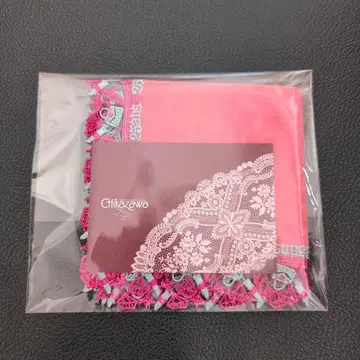치카자와 레이스 x 25ans 타월 손수건 코랄 핑크