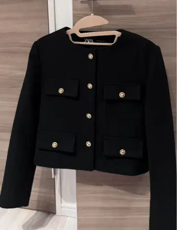 ZARA 블랙 노카라 자켓