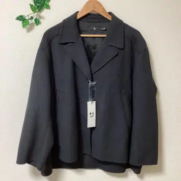 미사용 택 포함 UNIQLO+J 더블 페이스 셔츠 자켓 다크 그레이 XL