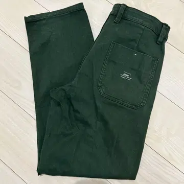 새상품급 다크 그린 데님 백 포켓 부착 ZARA 팬츠