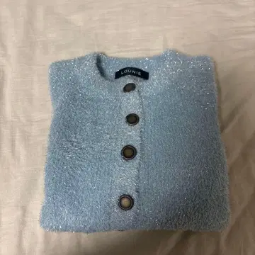 LOUNIE 라메 믹스 가디건 라이트 블루