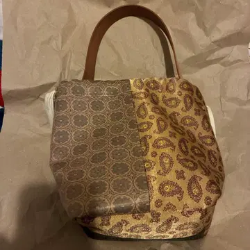 NUIT 빈티지 원단 복조리 백 가죽 스트랩