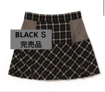 앤드 마리 Coco 체크 플리츠 스커트 블랙 S