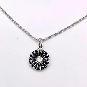 단종 새상품급 조지 젠슨 데이지 목걸이 블랙 실버 꽃 블랙
