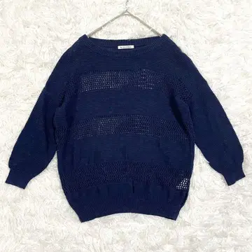 르 쿠르 블랑(le. coeur blanc) 보더 니트 시스루 편직 M