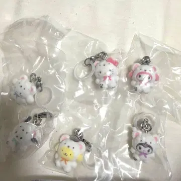 산리오 메지루시 액세서리 복슬복슬 스노우 플로키 컴프